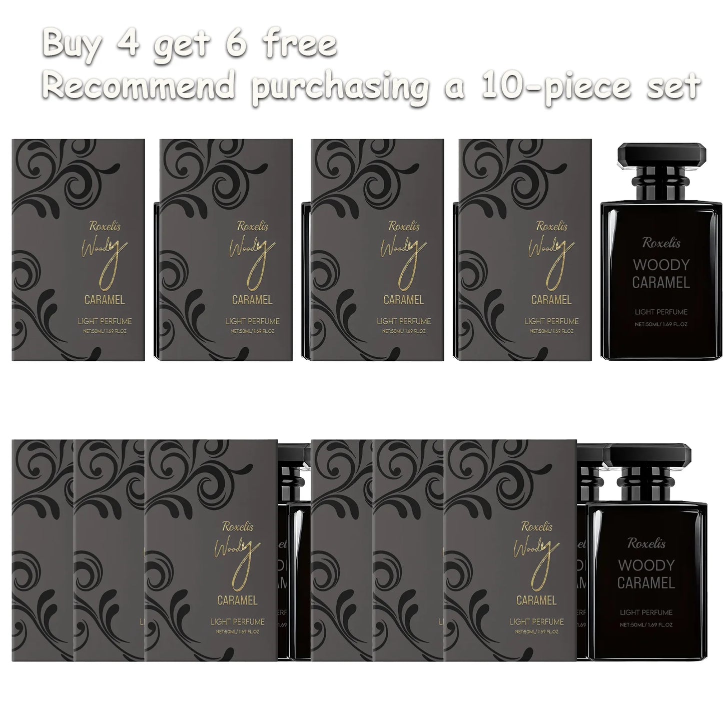 Woody Caramel Perfume - Natural Fresh Scent, Long-Lasting, Perfect for Daily & Dating, Travel-Size