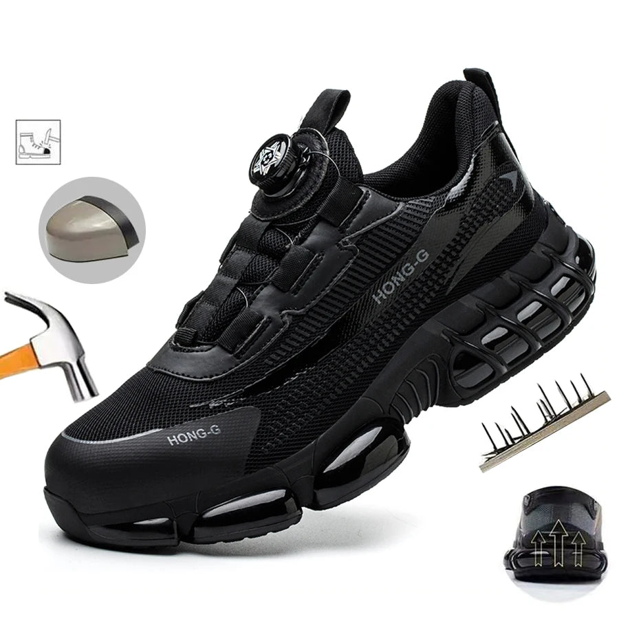 Indestructible Steel Toe Protective Safety Shoes Slip Resistant Abrasion Resistant Work Shoes Men Tough Comfortable Sneaker 