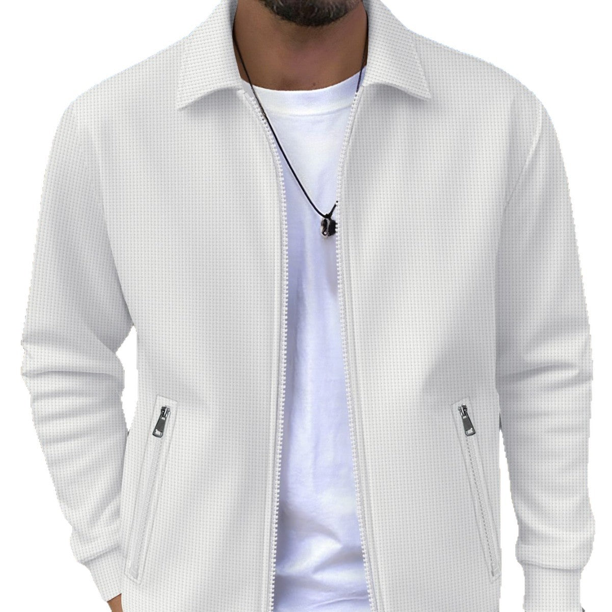 New Solid-color Pocketed Zip-up Long-sleeve Jacket Coat Altior Prime