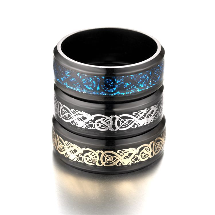 Dragon Pattern Rings Men Stainless Steel Ring Jewelry Altior Prime
