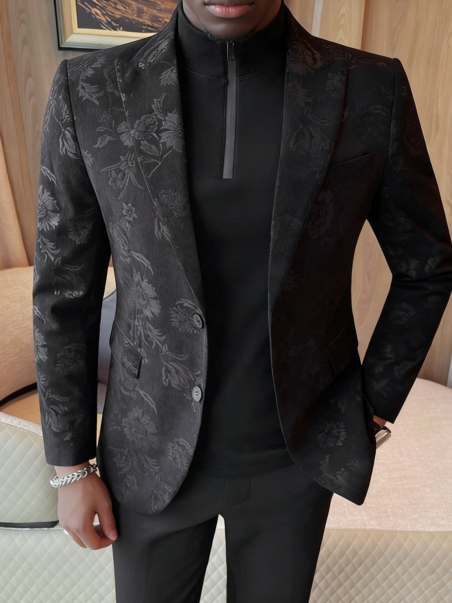Men's Slim Fit Floral Print Casual Balzers Altior Prime
