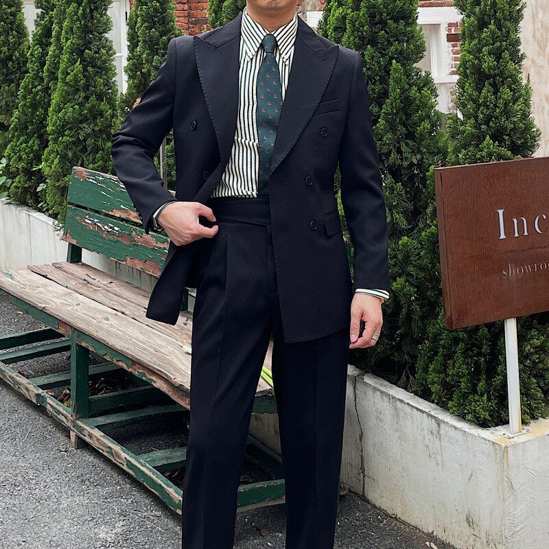 Retro Ribbed Double-breasted Suit Altior Prime