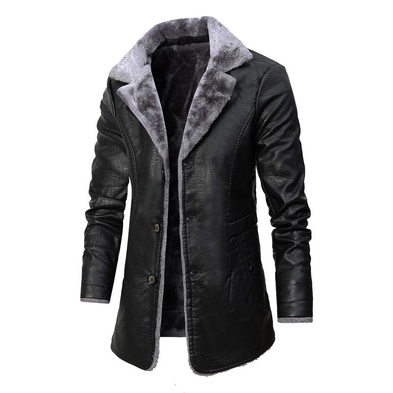 Jacket Winter Warm Fleece Single-breasted Coat For Men Long Clothing Altior Prime