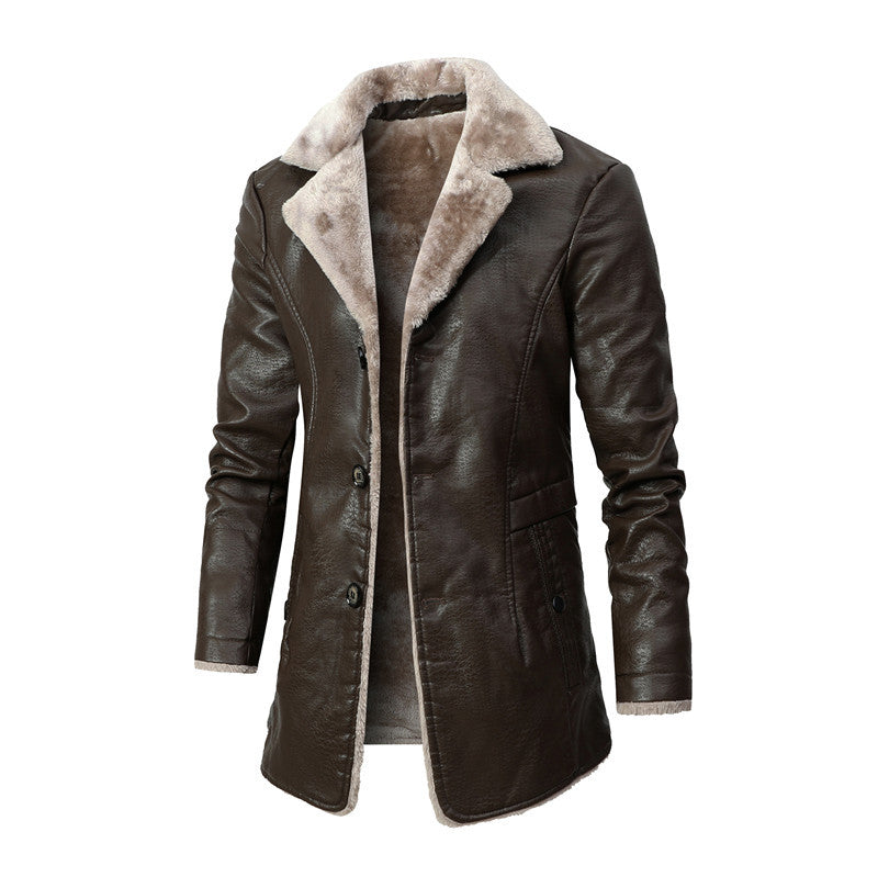 Jacket Winter Warm Fleece Single-breasted Coat For Men Long Clothing Altior Prime