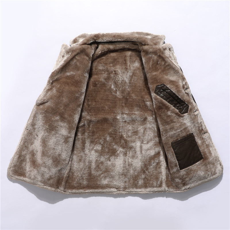 Jacket Winter Warm Fleece Single-breasted Coat For Men Long Clothing Altior Prime