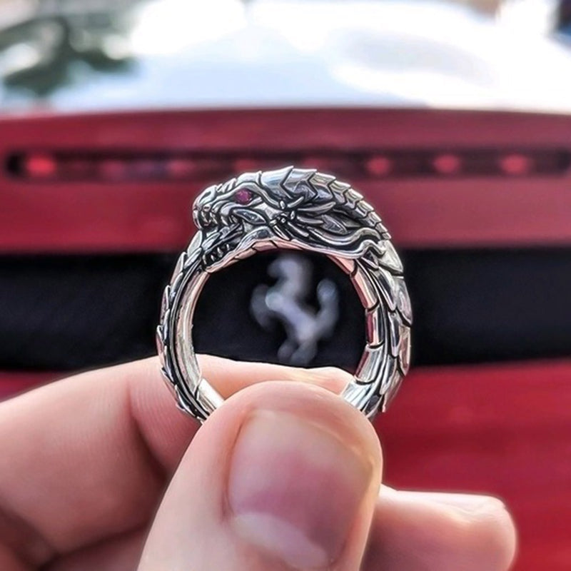 Vintage ethnic Dragon Male Rings Jewelry Altior Prime