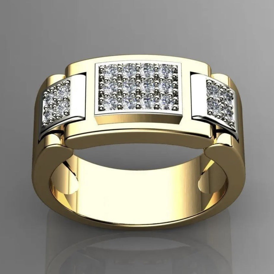 Fashion Rectangular Full Diamond Men's Rings Altior Prime