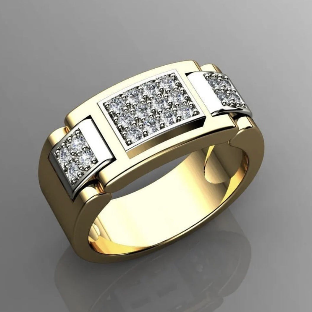 Fashion Rectangular Full Diamond Men's Rings Altior Prime
