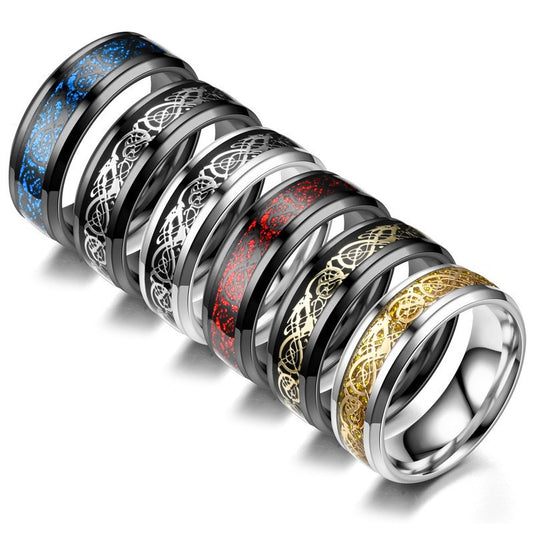 Dragon Pattern Rings Men Stainless Steel Ring Jewelry Altior Prime