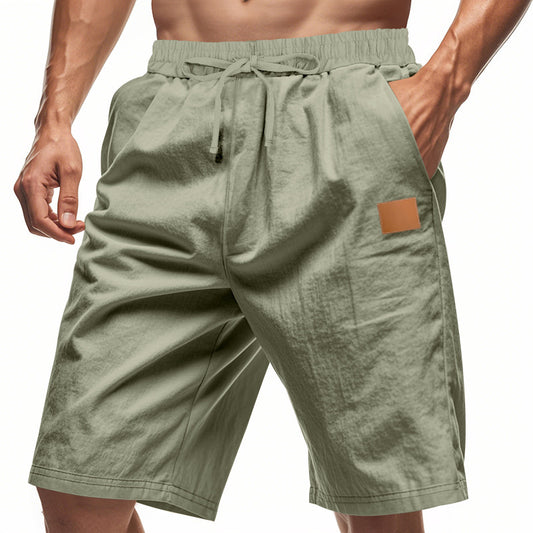 Solid-color Mens Plus-size Thin Linen Breathable Beach Sports Casual Altior Prime