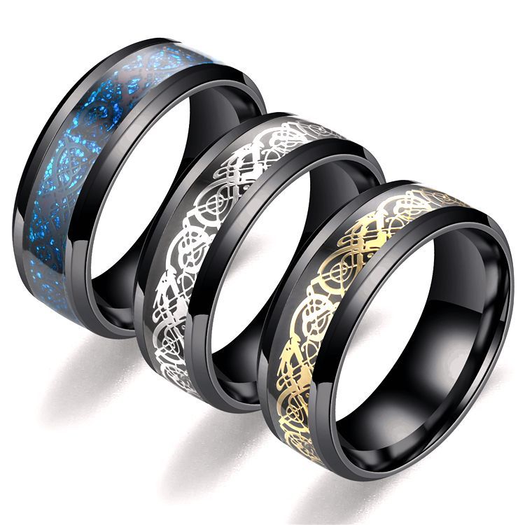 Dragon Pattern Rings Men Stainless Steel Ring Jewelry Altior Prime