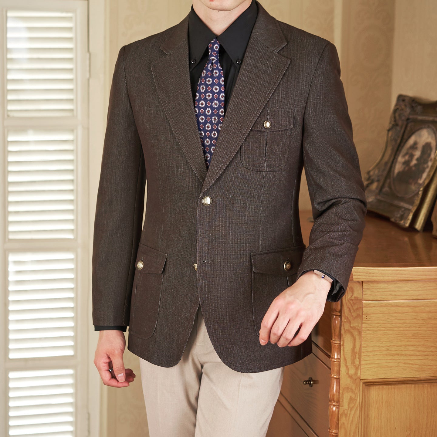 Casual Solid Color Long-sleeved Blazers Altior Prime