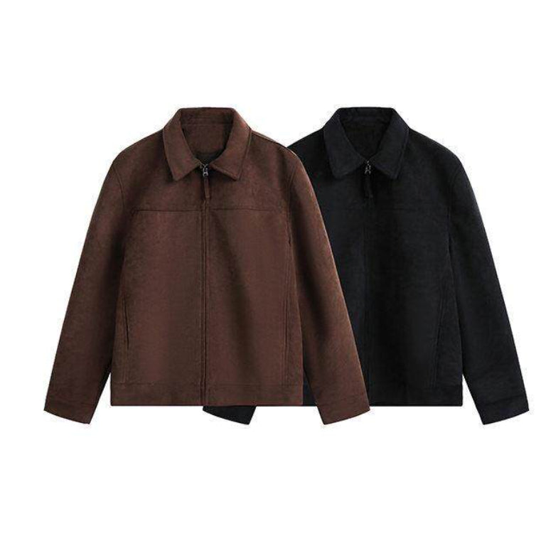 Retro Millennial Coffee-Colored Suede Jacket Altior Prime