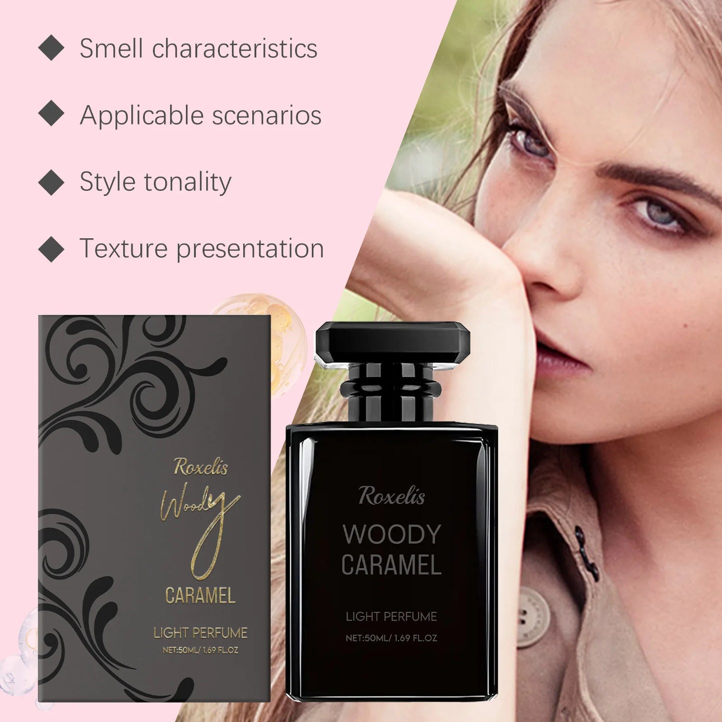 Woody Caramel Perfume - Natural Fresh Scent, Long-Lasting, Perfect for Daily & Dating, Travel-Size