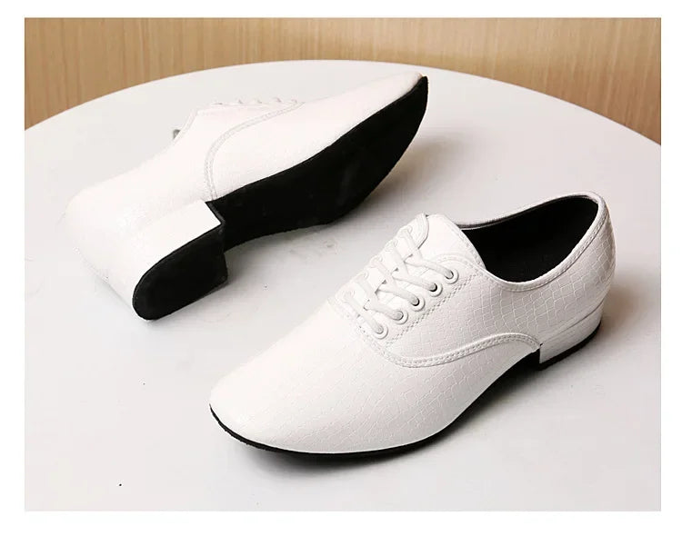 Male Big Size White Dance Shoes Men Soft Leather Latin Shoes Man Jazz Waltz Ballroom Dancing Yoga Train Sneakers Stage Footwear