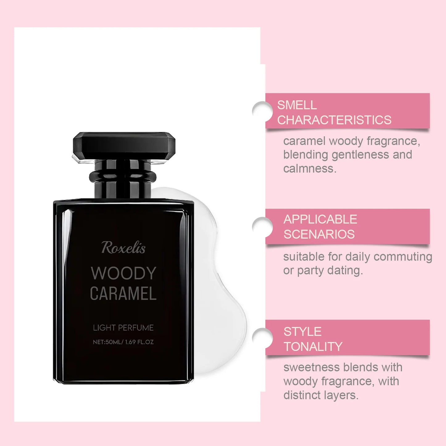 Woody Caramel Perfume - Natural Fresh Scent, Long-Lasting, Perfect for Daily & Dating, Travel-Size