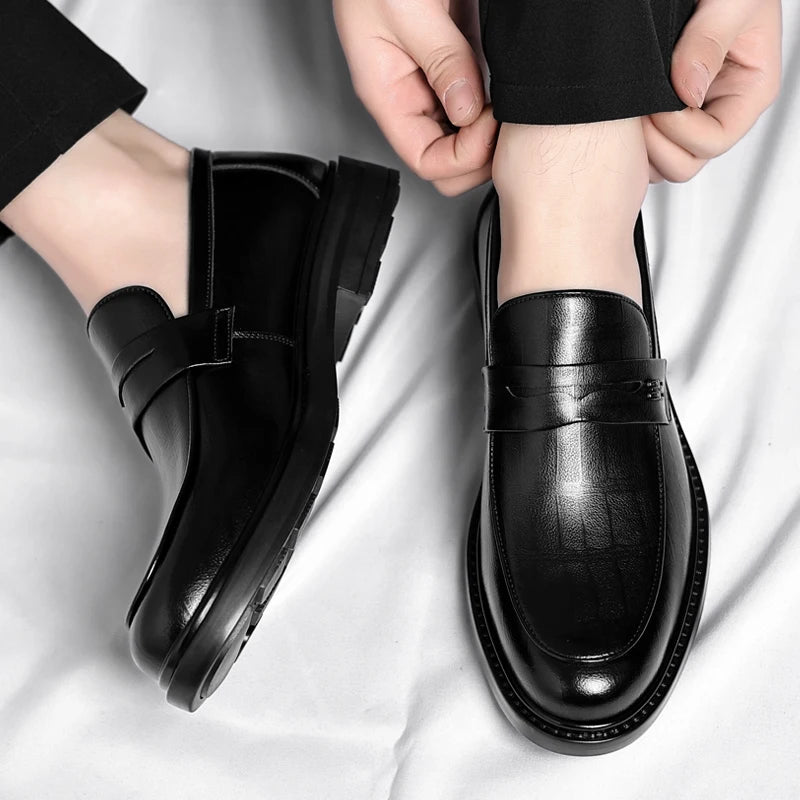 Male Shoes High Quality Fashion Men Business Shoes Italian Handmade Shoes Genuine Leather Loafers Slip-ons Men Casual Footwear