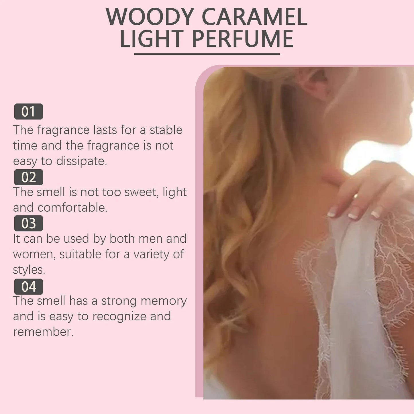 Woody Caramel Perfume - Natural Fresh Scent, Long-Lasting, Perfect for Daily & Dating, Travel-Size