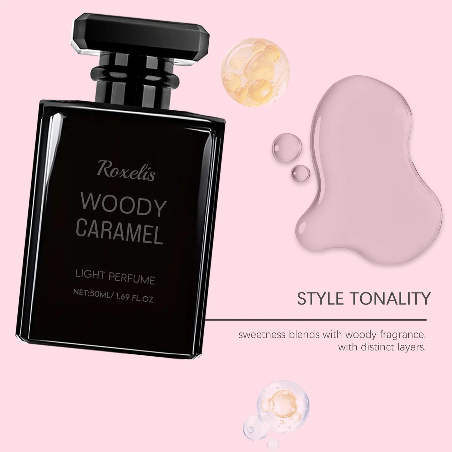 Woody Caramel Perfume - Natural Fresh Scent, Long-Lasting, Perfect for Daily & Dating, Travel-Size