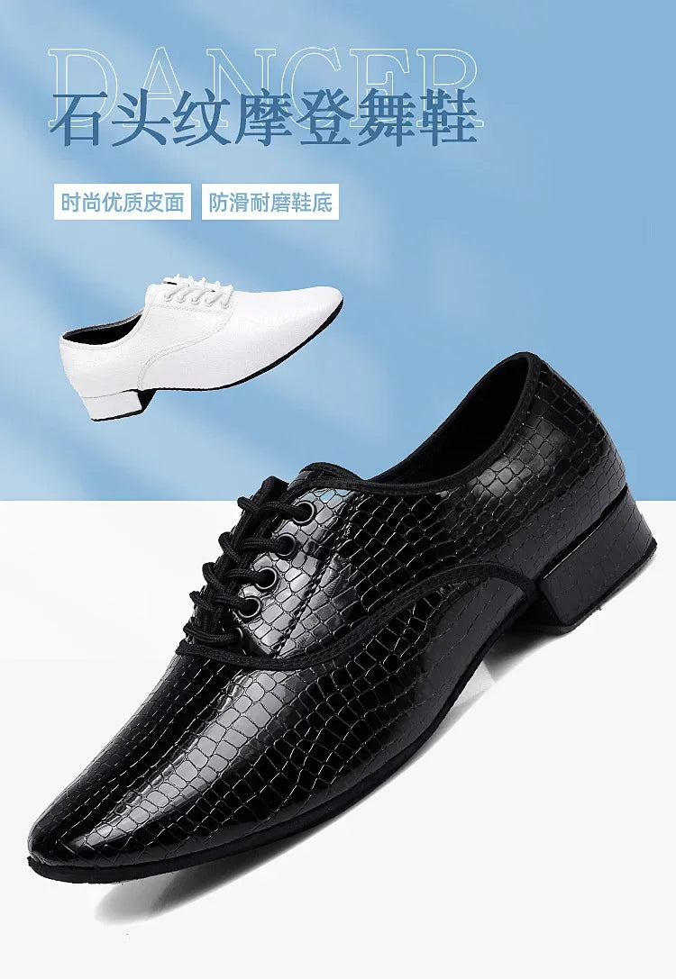 Male Big Size White Dance Shoes Men Soft Leather Latin Shoes Man Jazz Waltz Ballroom Dancing Yoga Train Sneakers Stage Footwear