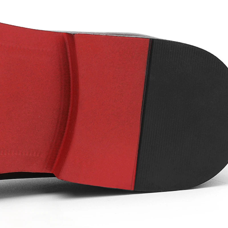 Red Sole Dress Shoes for Men Business Office Men Loafers Male Flats Driving Shoes Casual Moccasin Slip-On Wedding Leather Shoes