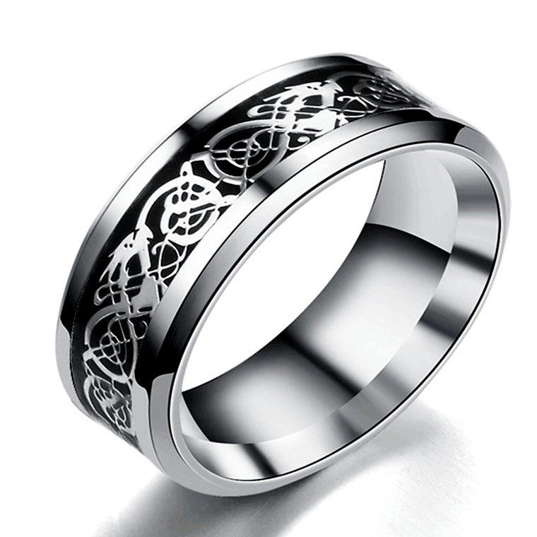 Dragon Pattern Rings Men Stainless Steel Ring Jewelry Altior Prime