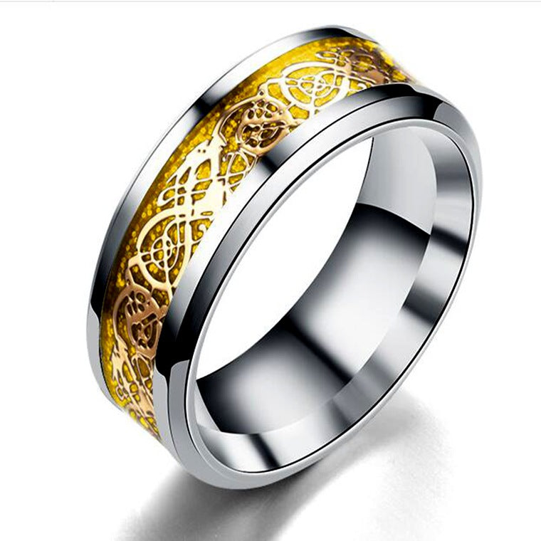 Dragon Pattern Rings Men Stainless Steel Ring Jewelry Altior Prime