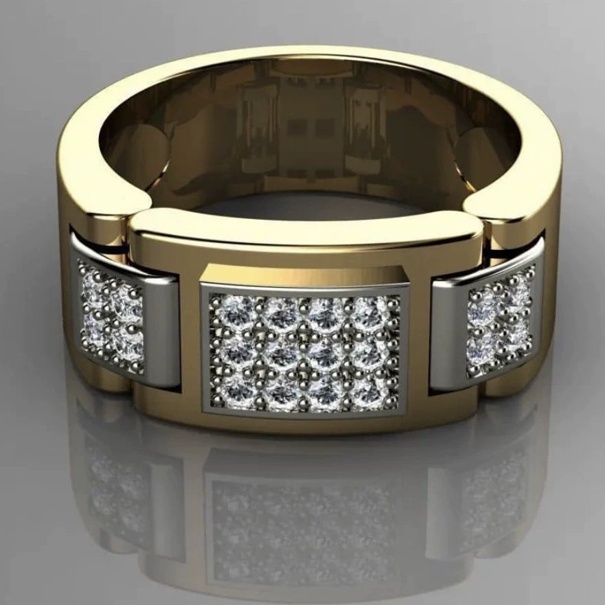 Fashion Rectangular Full Diamond Men's Rings Altior Prime