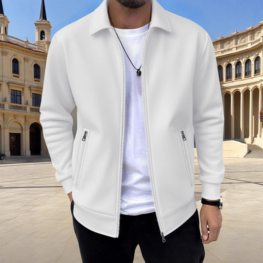 New Solid-color Pocketed Zip-up Long-sleeve Jacket Coat Altior Prime