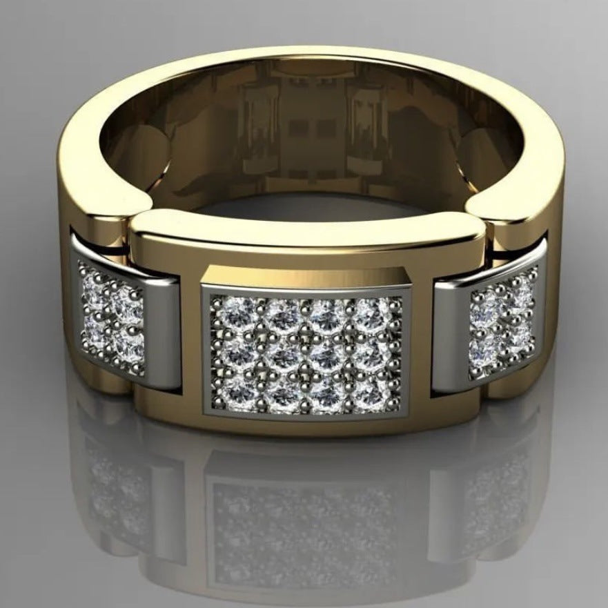 Fashion Rectangular Full Diamond Men's Rings Altior Prime