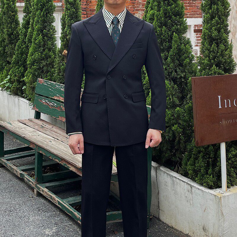 Retro Ribbed Double-breasted Suit Altior Prime