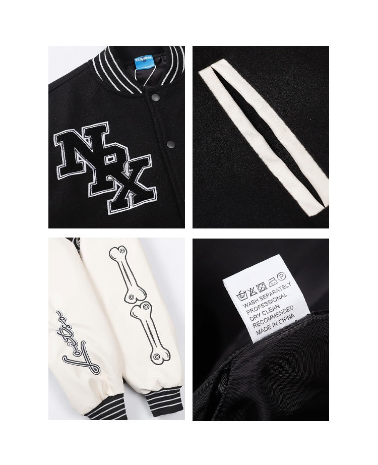 Contrast Color Stitching Patch Printed Baseball Uniform For Men And Women Loose Couple Cotton Clothing Altior Prime